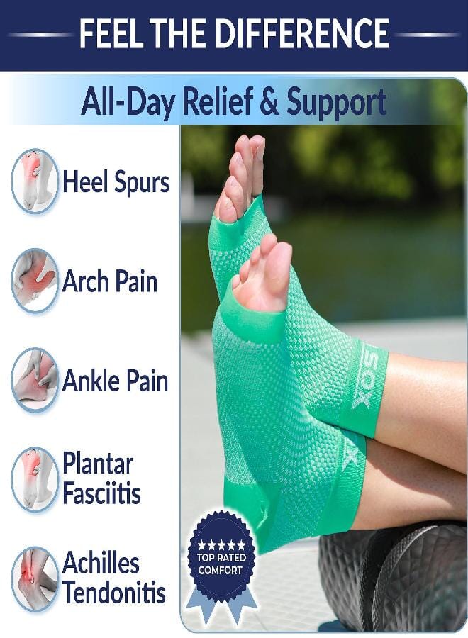 SB SOX Plantar Fasciitis Relief Socks-Night Splint & Foot Brace for Achilles Tendonitis, Heel Pain, and Arch Support-Foot Compression Sleeve for Recovery, Foot Swelling, and Fatigue (Black, Medium) - Image 2